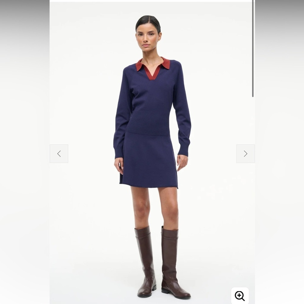 Staud GENE DRESS NAVY SANGRIA